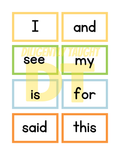 Kindergarten Sight Word Flashcards