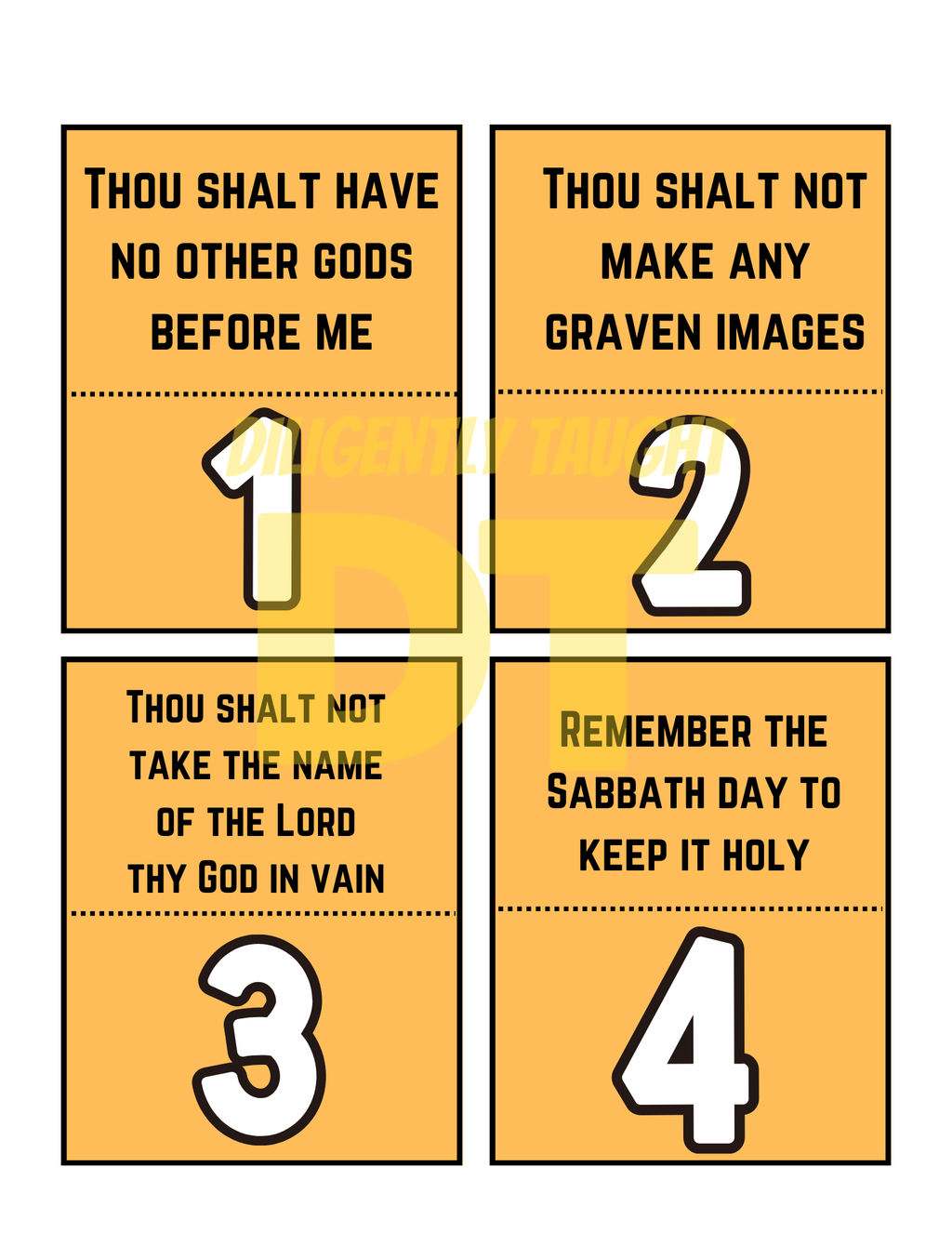 10 Commandments Matching Game