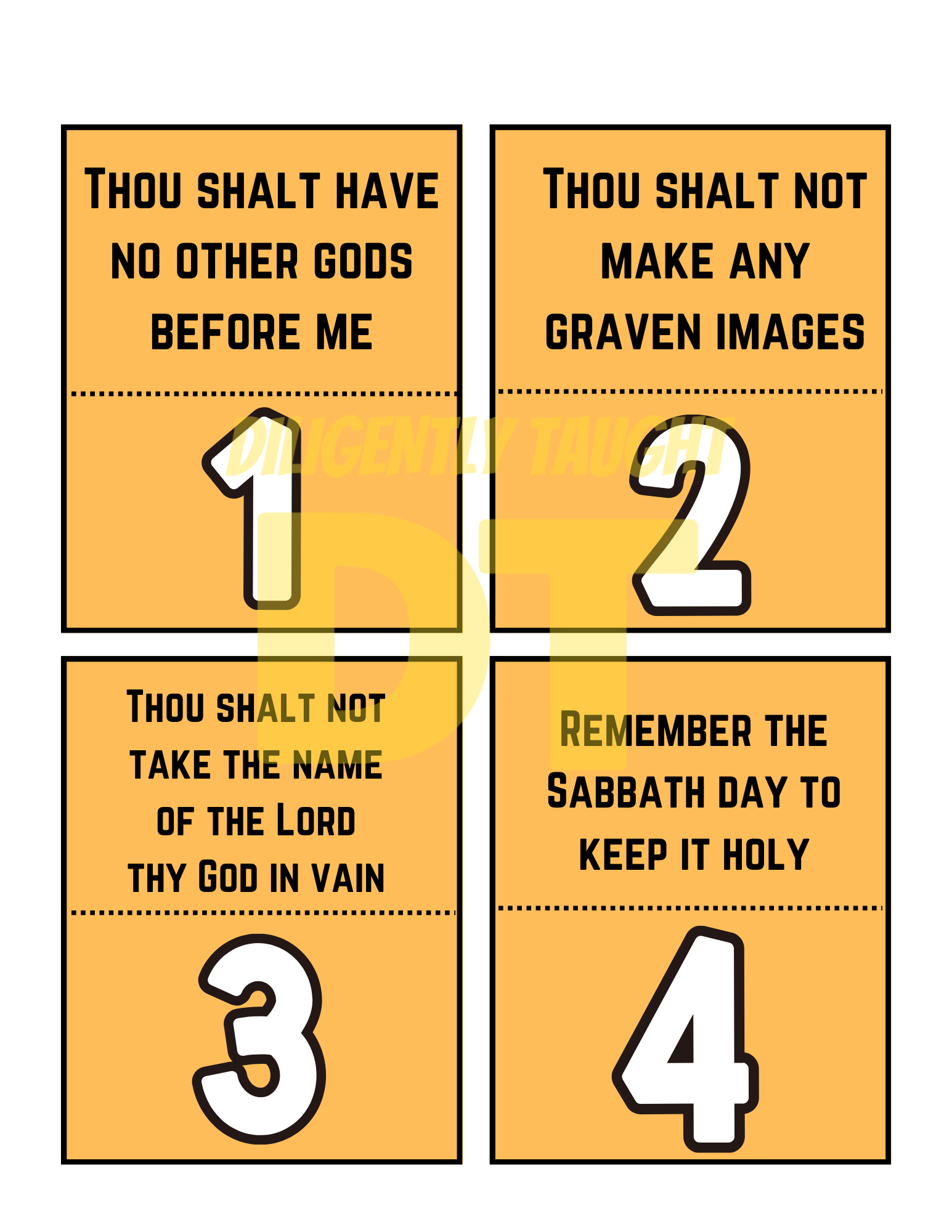 10 Commandments Matching Game