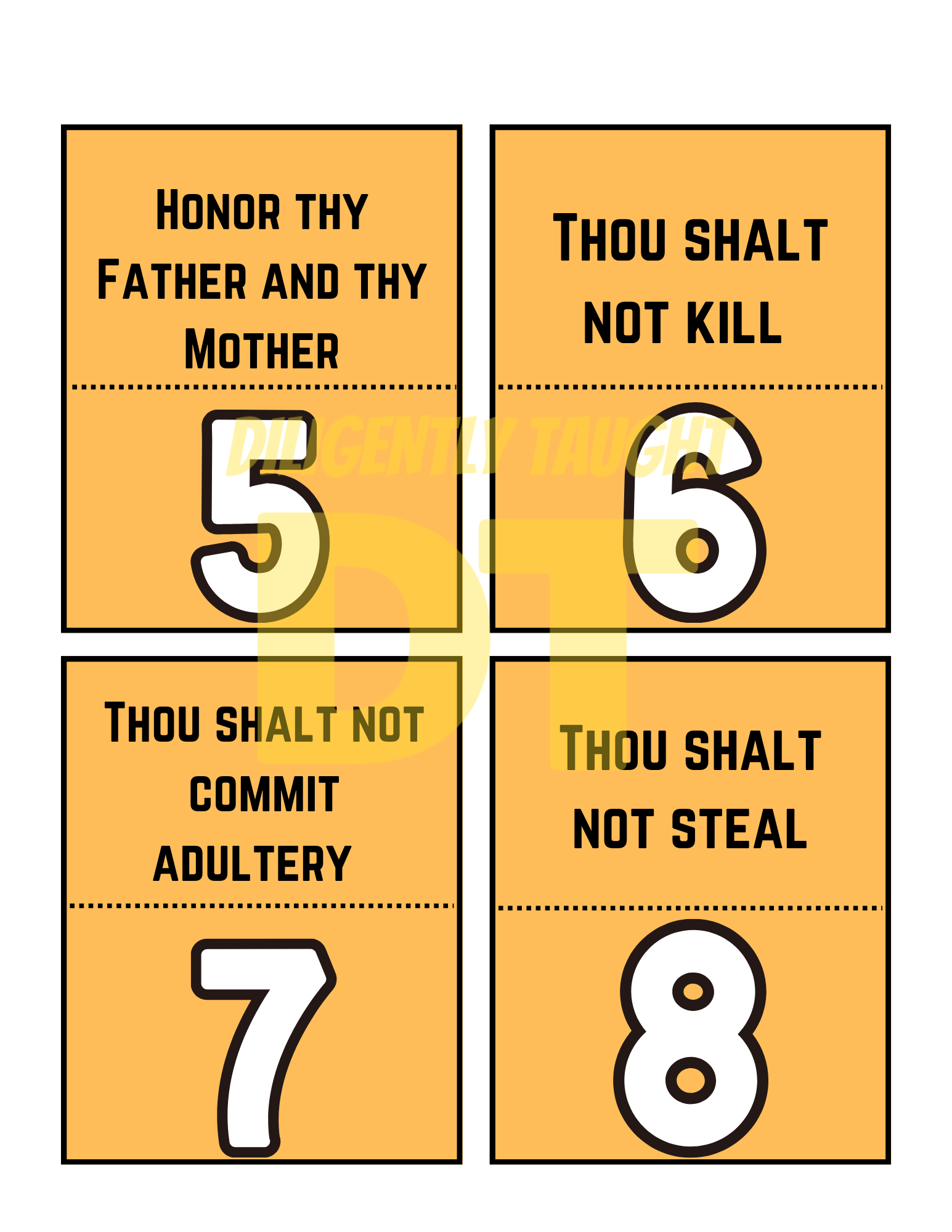 10 Commandments Matching Game