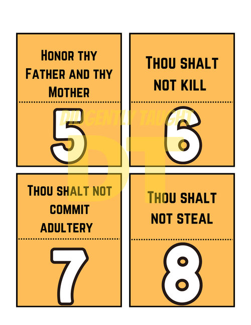 10 Commandments Matching Game