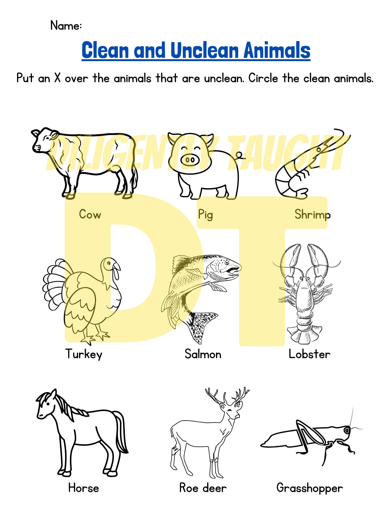Clean and Unclean Worksheet - DIGITAL ONLY