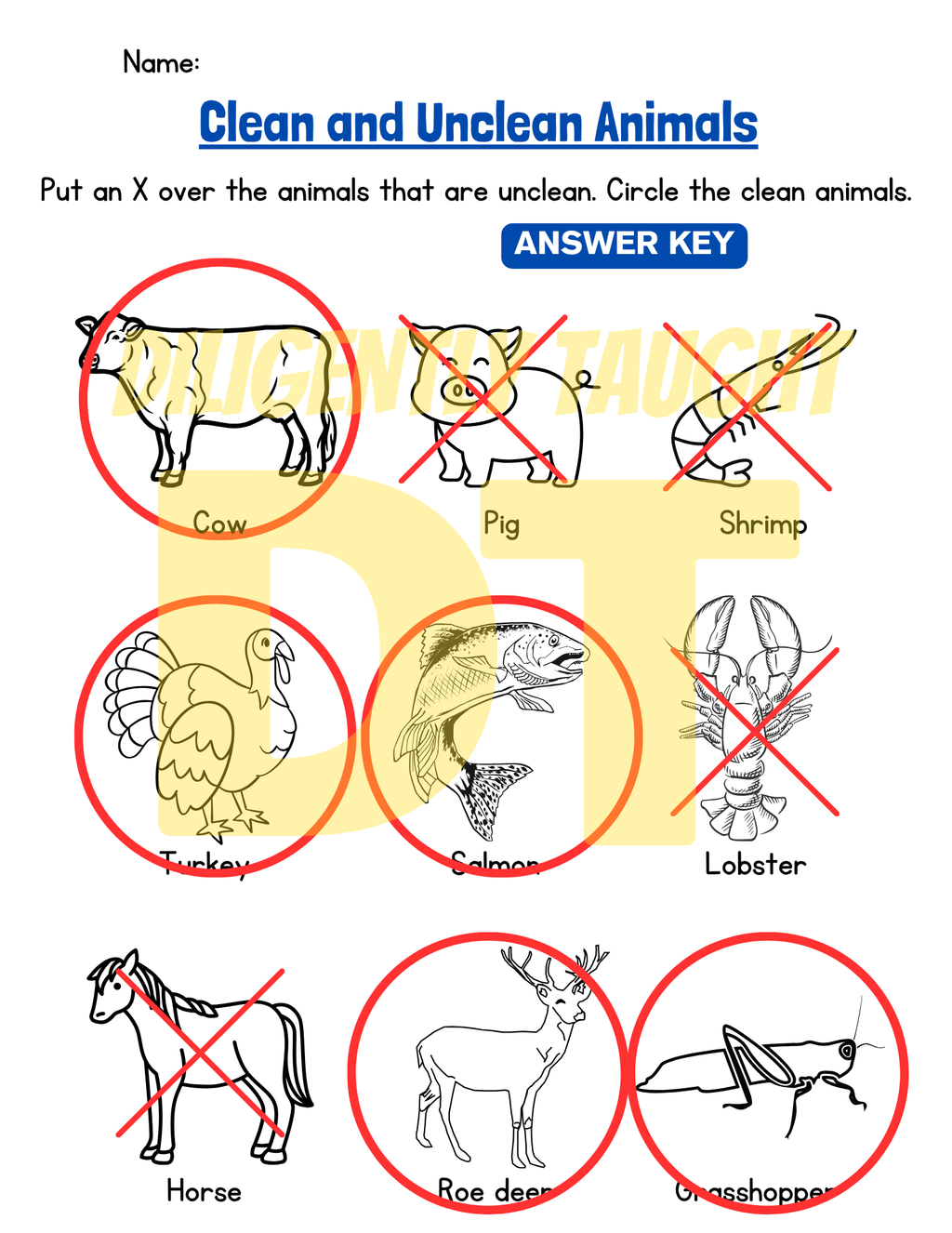 Clean and Unclean Worksheet - DIGITAL ONLY