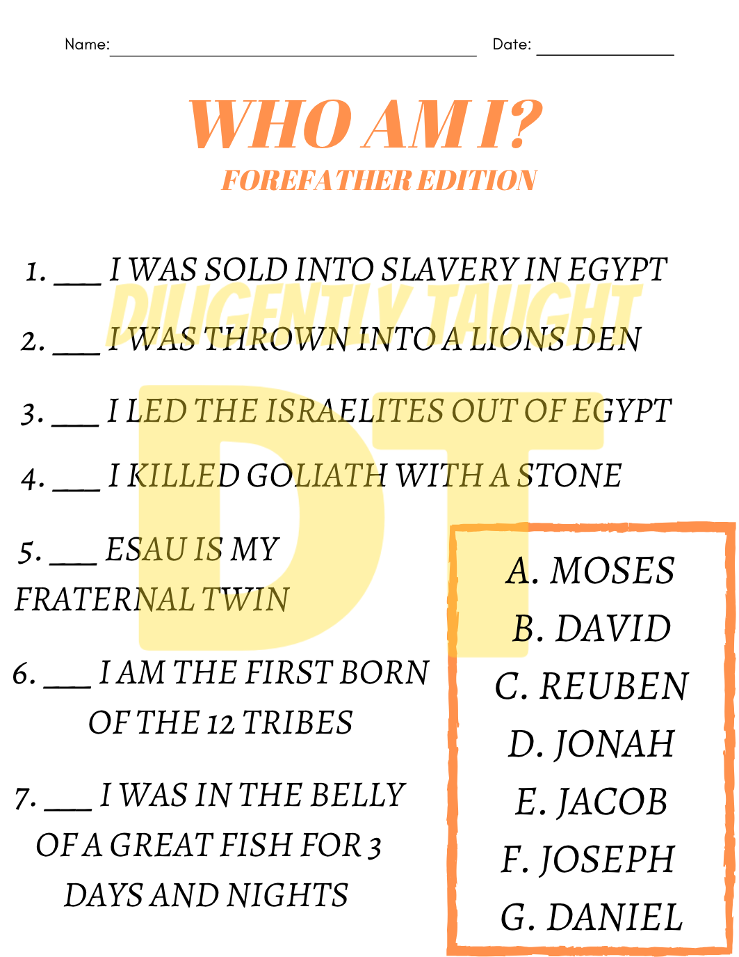 WHO AM I? Foremother and Forefather worksheets - DIGITAL ONLY
