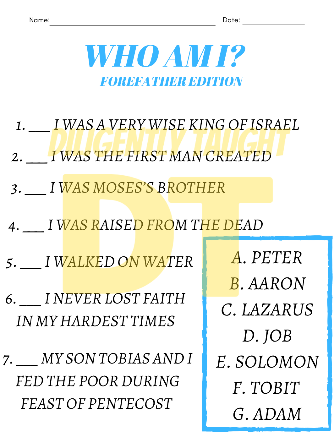 WHO AM I? Foremother and Forefather worksheets - DIGITAL ONLY