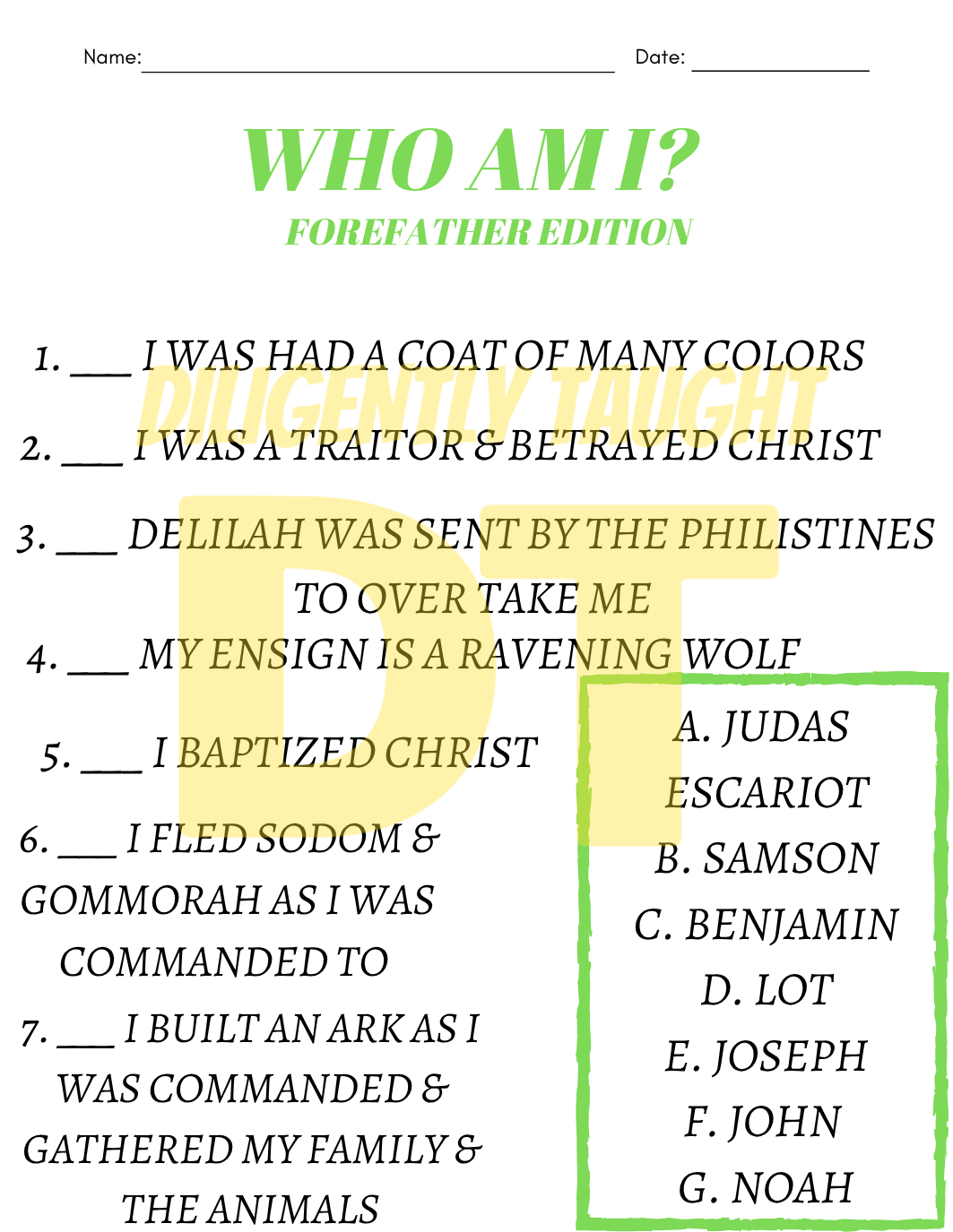 WHO AM I? Foremother and Forefather worksheets - DIGITAL ONLY