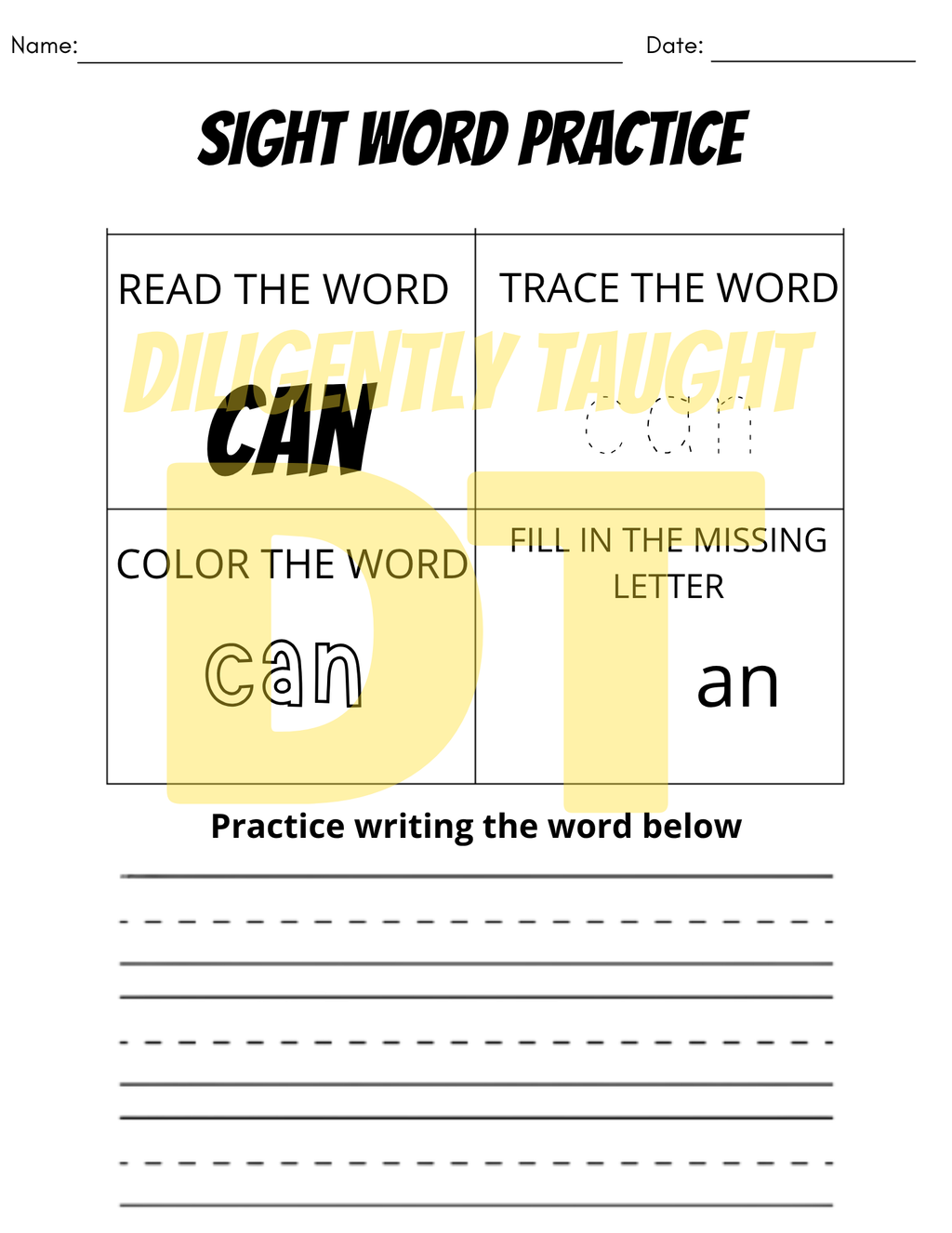 24 Pack Sight Word Worksheet Practice - DIGITAL ONLY