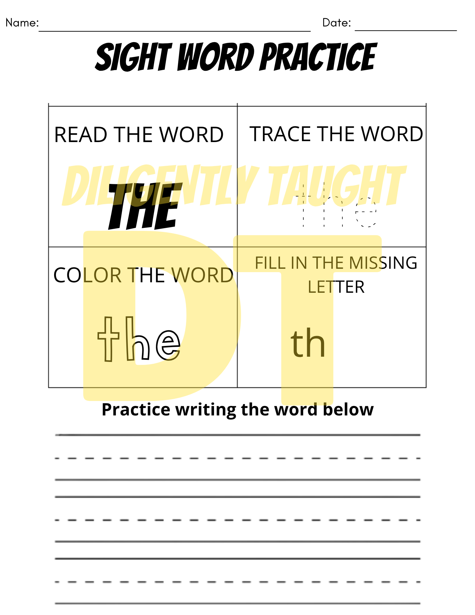 24 Pack Sight Word Worksheet Practice - DIGITAL ONLY