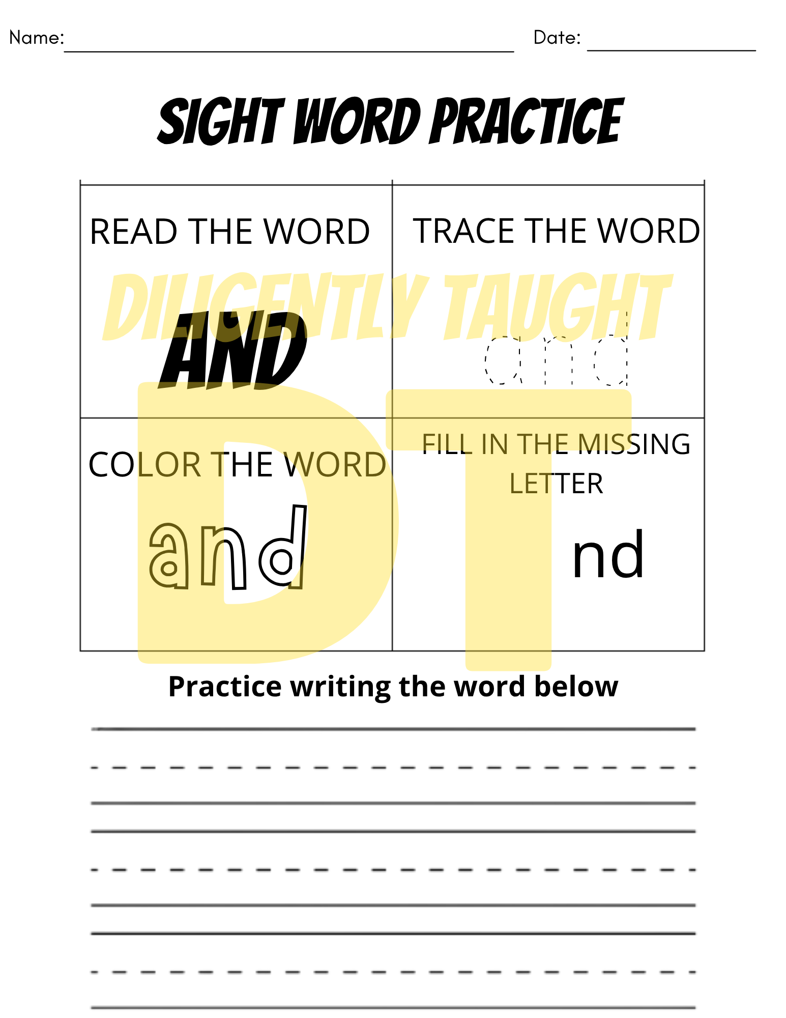 24 Pack Sight Word Worksheet Practice - DIGITAL ONLY