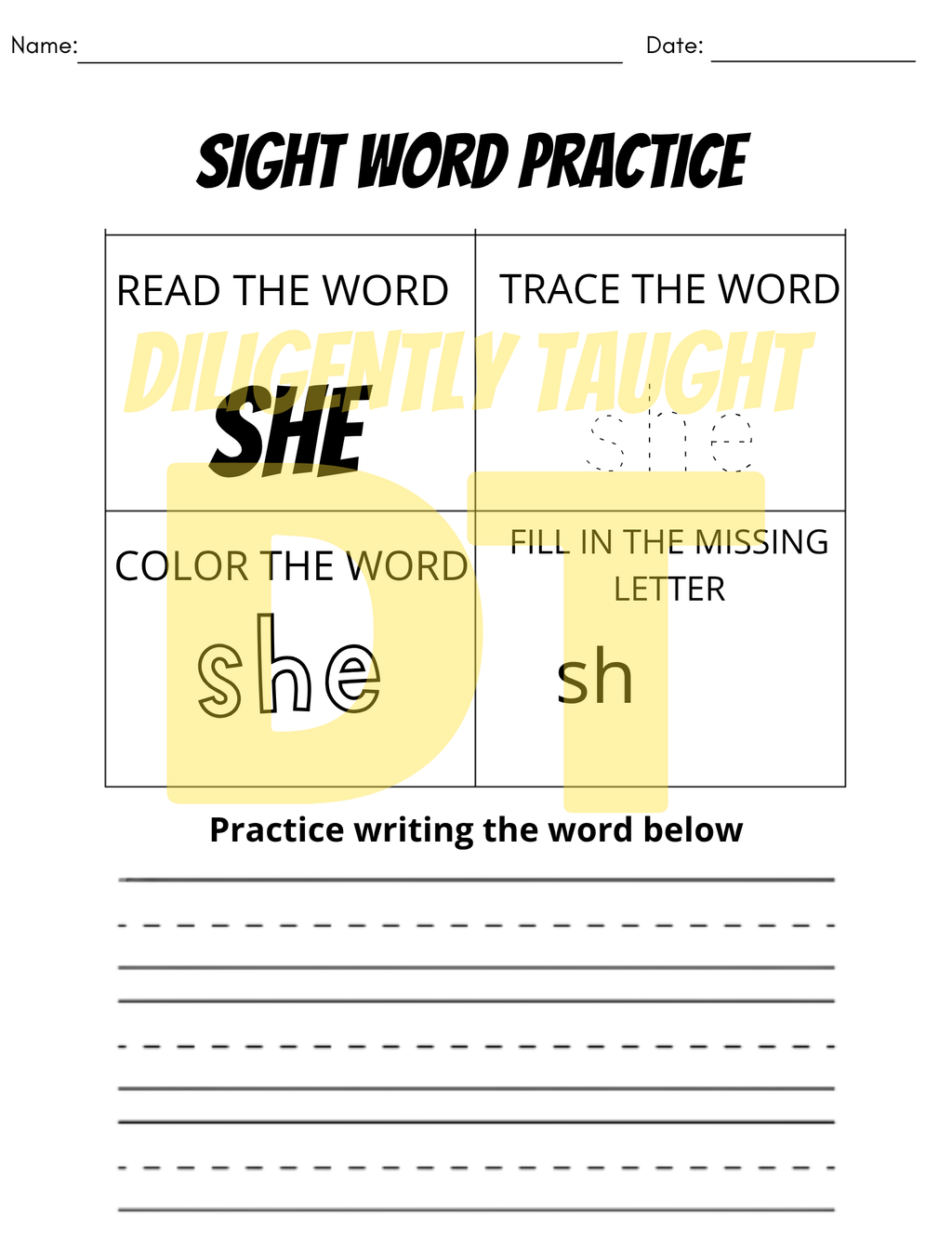 24 Pack Sight Word Worksheet Practice - DIGITAL ONLY